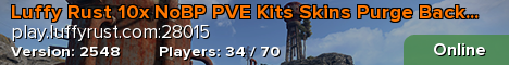 Luffy Rust 10x NoBP PVE Kits Skins Purge Backpacks