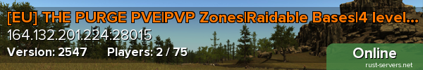 [EU] THE PURGE PVE|PVP Zones|Raidable Bases|4 levels Heli