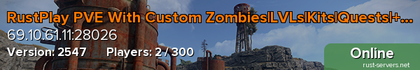 RustPlay PVE With Custom Zombies|LVLs|Kits|Quests|+More!