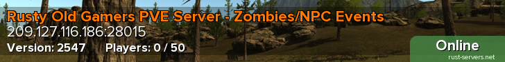 Rusty Old Gamers PVE Server - Zombies/NPC Events