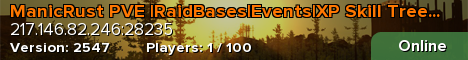 ManicRust PVE |RaidBases|Events|XP Skill Tree|Monthly|