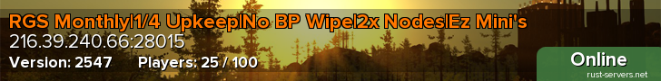 RGS Monthly|1/4 Upkeep|No BP Wipe|2x Nodes|Ez Mini's