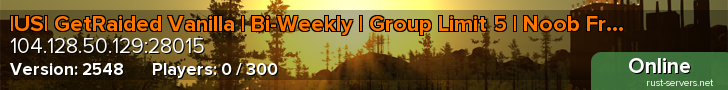 |US| GetRaided Vanilla | Bi-Weekly | Group Limit 5 | Noob Friendly