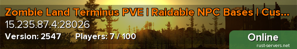Zombie Land Terminus PVE | Raidable NPC Bases | Custom Maps