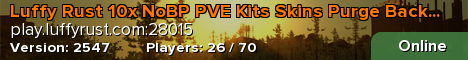 Luffy Rust 10x NoBP PVE Kits Skins Noob Friendly Community.