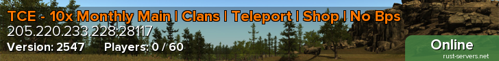 TCE - 10x Monthly Main | Clans | Teleport | Shop | No Bps