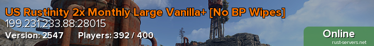 US Rustinity 2x Monthly Large Vanilla+ [No BP Wipes]