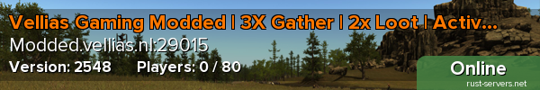 Vellias Gaming Modded | 3X Gather | 2x Loot | Active admins