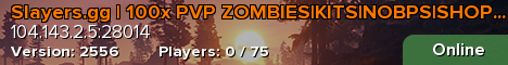 Slayers.gg | 100x PVP ZOMBIES|KITS|NOBPS|SHOP|TP