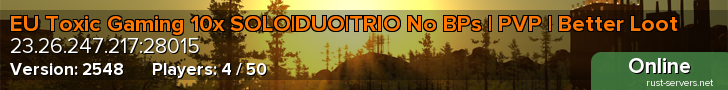 EU Toxic Gaming 10x SOLO|DUO|TRIO No BPs | PVP | Better Loot