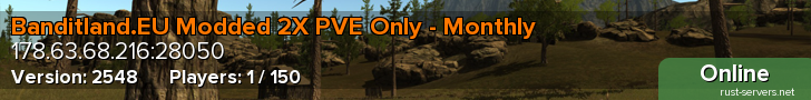 Banditland.EU Modded 2X PVE Only - Monthly