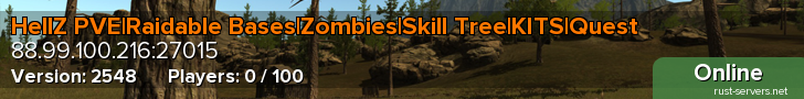 HellZ PVE|Raidable Bases|Zombies|Skill Tree|KITS|Quest