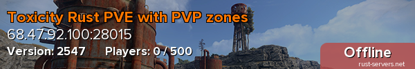 Toxicity Rust PVE with PVP zones