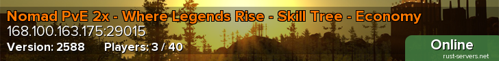 Nomad PvE 2x - Where Legends Rise - Skill Tree - Economy