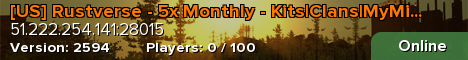 [US] Rustverse - 5x Monthly - Kits|Clans|MyMini|TP|Shop