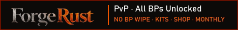 [US] ForgeRust PvP | ALL BPs | Monthly Wipe | Kits | Shop