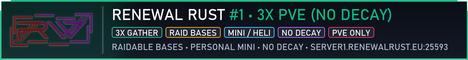 [EU] Renewal Rust #1 | 3x PvE